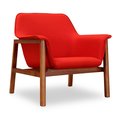 Manhattan Comfort Miller Accent Chair in Burnt Orange and Walnut AC007-OR